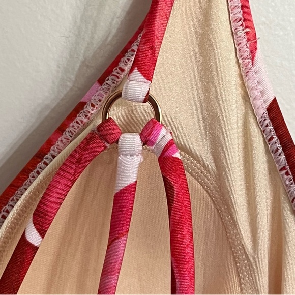 Women's Pacsun L.A. Hearts Red Tropical Print One Piece Swimsuit Size Large - Picture 9 of 11